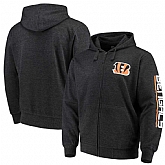 Men's Cincinnati Bengals G III Sports by Carl Banks Post Route Full Zip Hoodie Charcoal,baseball caps,new era cap wholesale,wholesale hats